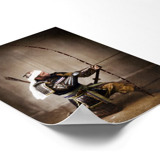 Japanisch Samurai in Armor mit Bow Poster (Ecke)