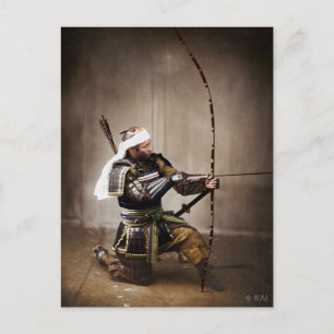 Japanisch Samurai in Armor mit Bow Postkarte