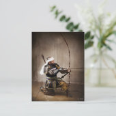 Japanisch Samurai in Armor mit Bow Postkarte (Stehend Vorderseite)