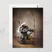 Japanisch Samurai in Armor mit Bow Postkarte (Vorne/Hinten)