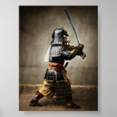 Japanisch Samurai in Armor mit Katana Poster (Vorne)