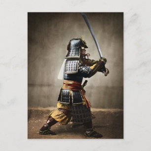 Japanisch Samurai in Armor mit Katana Postkarte