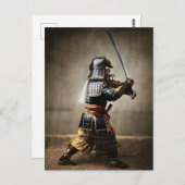 Japanisch Samurai in Armor mit Katana Postkarte (Vorne/Hinten)