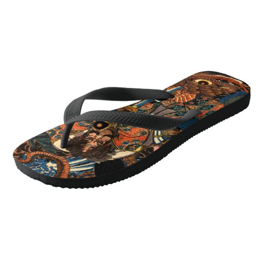 Japanisch Samurai kämpft Python Badesandalen (Schrägansicht)