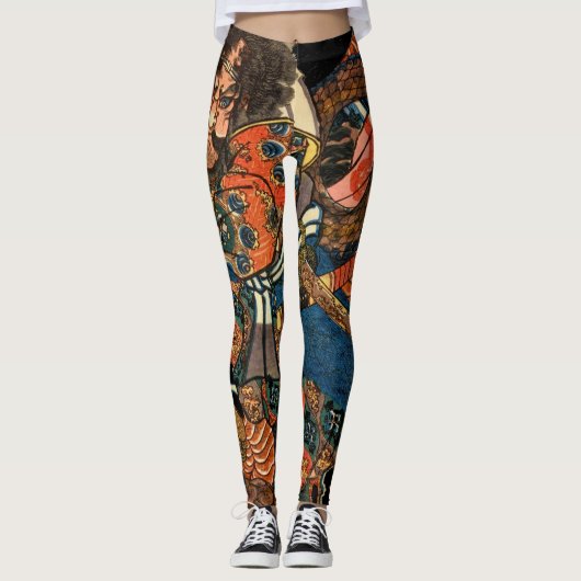 Japanisch Samurai kämpft Python Leggings (Vorderseite)