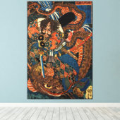 Japanisch Samurai kämpft Python Leinwanddruck (Insitu (Holzboden))