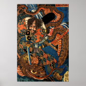 Japanisch Samurai kämpft Python Poster (Vorne)