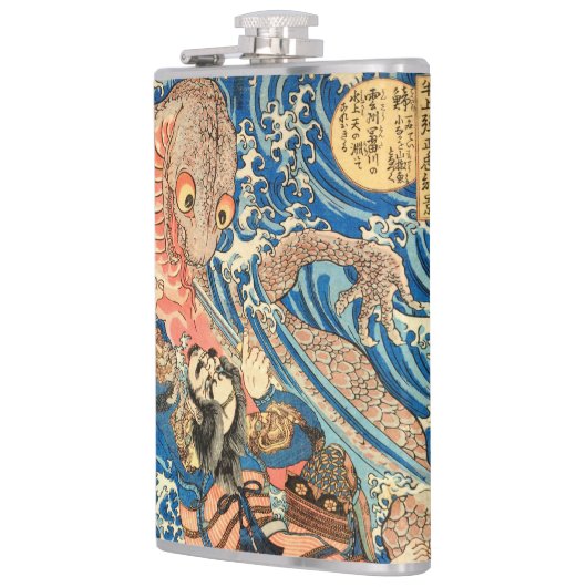 Japanisch Samurai kämpft Salamander Flachmann (Links)