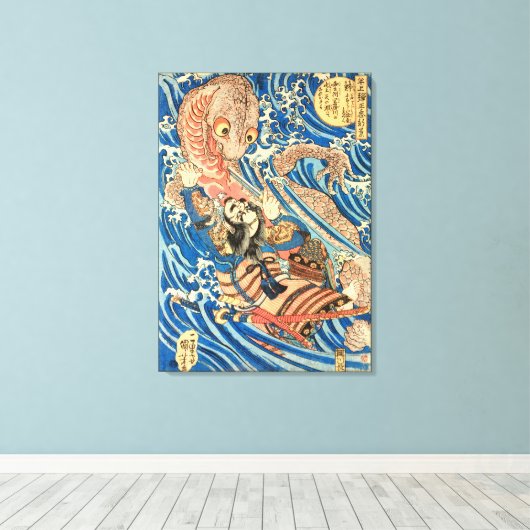 Japanisch Samurai kämpft Salamander Leinwanddruck (Insitu (Holzboden))