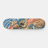 Japanisch Samurai kämpft Salamander Skateboard (Horizontal)
