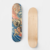 Japanisch Samurai kämpft Salamander Skateboard (Vorderseite)