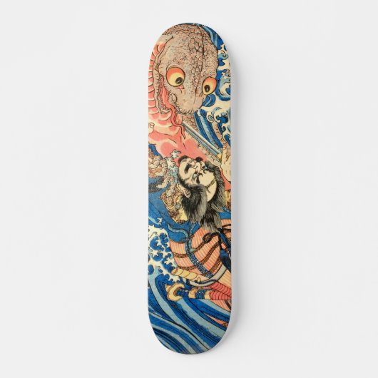 Japanisch Samurai kämpft Salamander Skateboard (Vorne)