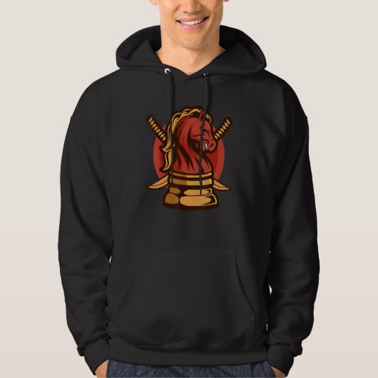 Japanisch Samurai Knight Schach Ritter Krieger Hoodie (Vorderseite)