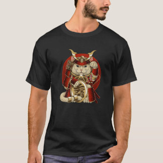 Japanisch Samurai Maneki Neko Cat Bushido Ästhetik T-Shirt
