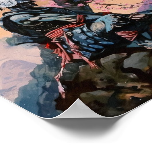 Japanisch Samurai Meditation Poster (Ecke)