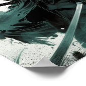 Japanisch Samurai mit Coolem Blick - Poster drucke (Ecke)