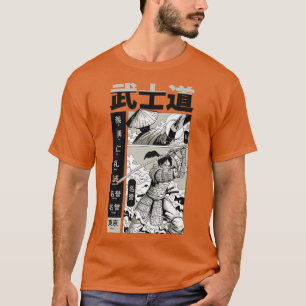 Japanisch Samurai mit Kanji Cool Japan Manga Kata T-Shirt