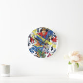 Japanisch Samurai mit Spear-Tätowierdesign Runde Wanduhr (Zuhause)