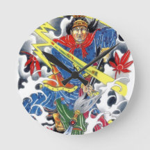 Japanisch Samurai mit Spear-Tätowierdesign