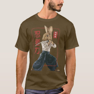 Japanisch Samurai Ninja Bunny Rabbit Kawaii Tattoo T-Shirt