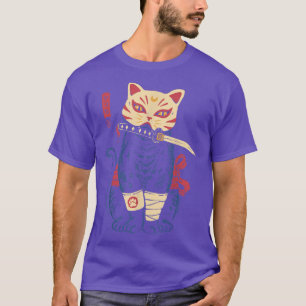 Japanisch Samurai Ninja Cat Kitsune Mask  T-Shirt