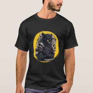 Japanisch Samurai Ninja Cat T-Shirt