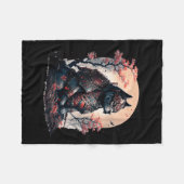 Japanisch Samurai Ninja Dog Tattoo Graphic for Men Fleecedecke (Vorderseite (Horizontal))