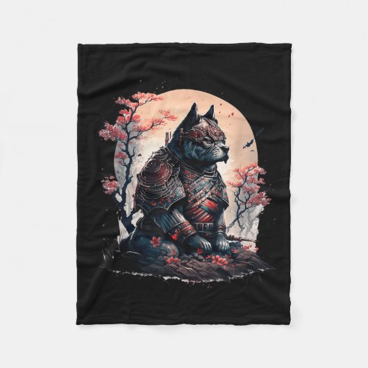 Japanisch Samurai Ninja Dog Tattoo Graphic for Men Fleecedecke (Vorderseite)