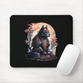 Japanisch Samurai Ninja Dog Tattoo Graphic for Men Mousepad (Mit Mouse)