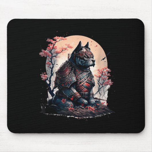 Japanisch Samurai Ninja Dog Tattoo Graphic for Men Mousepad (Vorne)