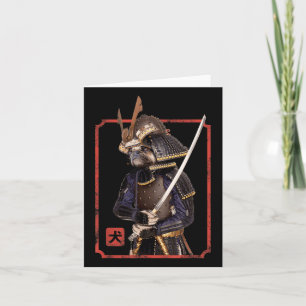 Japanisch Samurai Ninja Mops Dog Lover Kawaii Tatt Karte