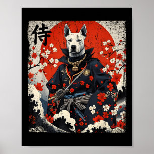 Japanisch Samurai Pitbull Tattoo Kawaii Ukiyo-e Ni Poster