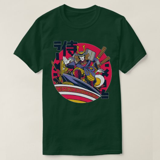 Japanisch Samurai Ramen Noodle Soup T-Shirt (Design vorne)