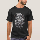 Japanisch Samurai Ronin Sword Katana Japan Tiger T T-Shirt (Vorderseite)