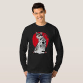 Japanisch Samurai Senpai Cat Tattoo Lehrerin Maste T-Shirt (Vorne ganz)