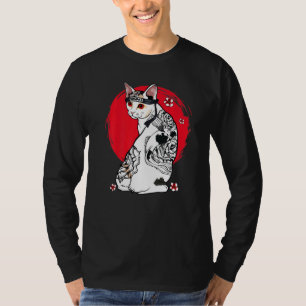 Japanisch Samurai Senpai Cat Tattoo Lehrerin Maste T-Shirt