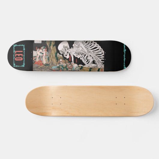 Japanisch Samurai Skeleton Personalisiert Skateboa Skateboard (Horizontal)