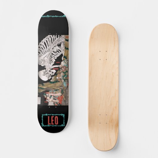 Japanisch Samurai Skeleton Personalisiert Skateboa Skateboard (Vorderseite)
