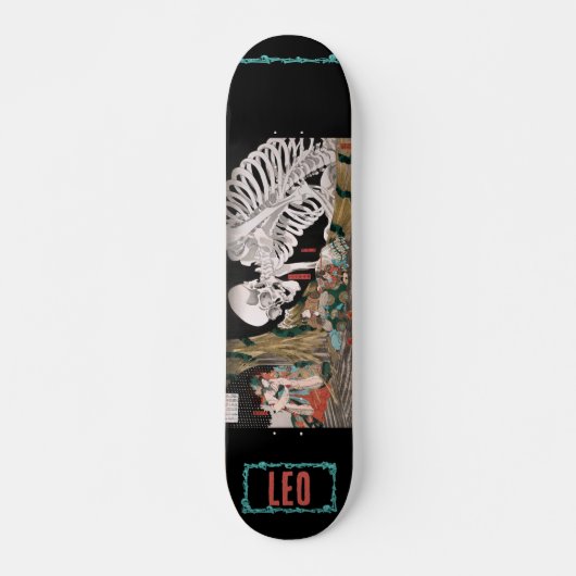 Japanisch Samurai Skeleton Personalisiert Skateboa Skateboard (Vorne)