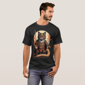 Japanisch Samurai Sword Cat Warrior Samurai Cat T-Shirt (Vorne ganz)