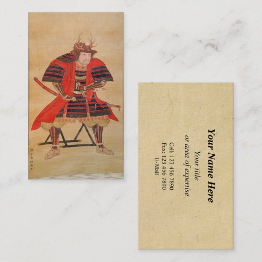 Japanisch Samurai Visitenkarte (Vorne/Hinten)