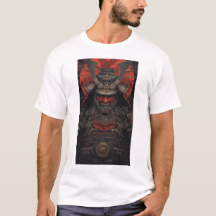 Japanisch Samurai Warrior Red Face Armor Graphic T T-Shirt