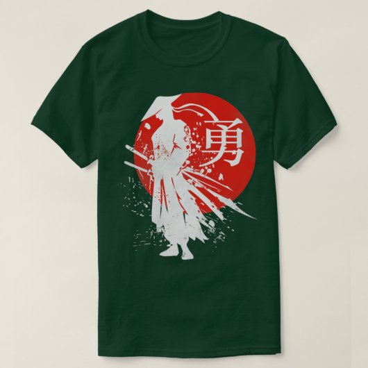 Japanisch Samurai Warrior Retro Japan Kalligraphie T-Shirt (Design vorne)
