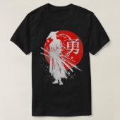 Japanisch Samurai Warrior Retro Japan Kalligraphie T-Shirt (Design vorne)