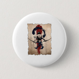 Japanisch Samurai Warrior Retro Vintag Button