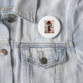 Japanisch Samurai Warrior Retro Vintag Button (Beispiel)