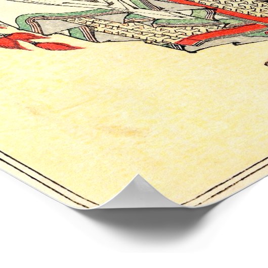 Japanisch Samurai Warrior Sketch Tattoo Hokusai Poster (Ecke)