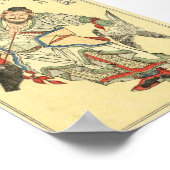 Japanisch Samurai Warrior Sketch Tattoo Hokusai Poster (Ecke)