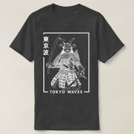 Japanisch Samurai Warrior Zeichnete Minimalistisch T-Shirt (Design vorne)