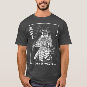 Japanisch Samurai Warrior Zeichnete Minimalistisch T-Shirt